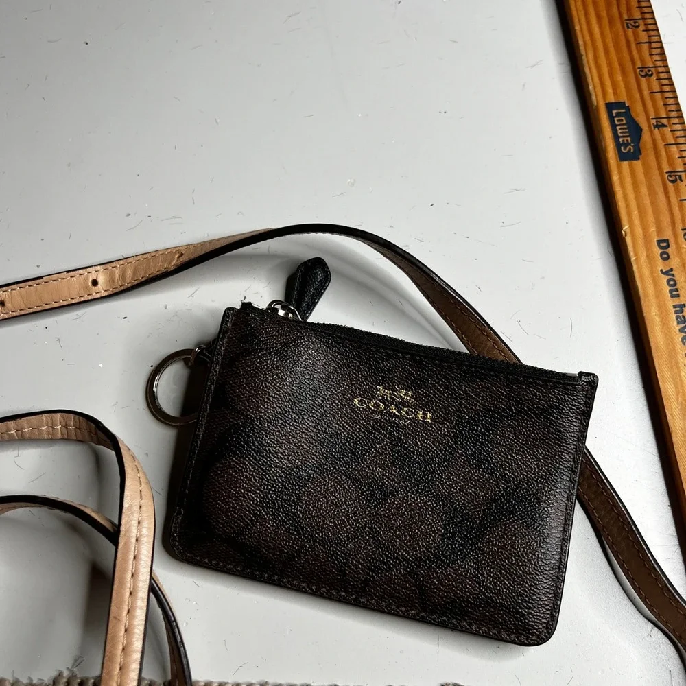Coach Signature Satchel and Card Case Set Brown Tan Crossbody Bag F58312